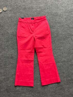 NWT J. Crew Fact Kelsey Cotton Flare Pant BG357 Size 0 Guava Pink 7207